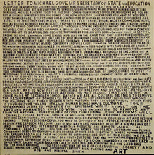 Load image into Gallery viewer, The Apathy Band, Bob And Roberta Smith – Letter To Michael Gove Lp
