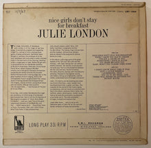 Load image into Gallery viewer, Julie London - Nice Girls Don't Stay For Breakfast Lp (Mono)
