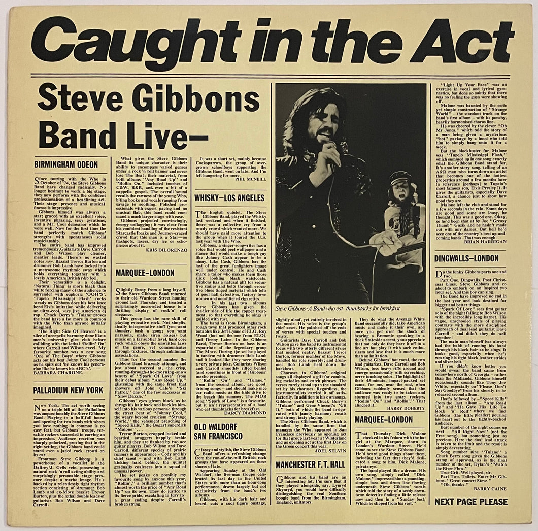 Steve Gibbons Band - Caught In The Act Lp