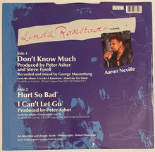 Load image into Gallery viewer, Linda Ronstadt Featuring Aaron Neville - Don&#39;t Know Much 12&quot; Single
